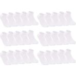 Sockshion Bay ve Bayan Pamuklu Bilek Boy Patik Çorap 30'lu Paket - 40 - 45 - Beyaz