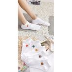 Sockshion Kadın Beyaz Eğlenceli Desenli Patik Çorap Seti 5 Çift - 36 - 42
