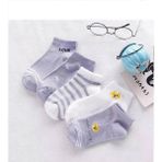 Sockshion Kadın Lila Desenli Patik Çorap Seti 5 Çift - 36 - 42 - Beyaz