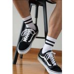Sockshion Siyah Şerit Desenli Renkli Tasarım Çorap