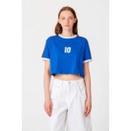Socrates Dergisi Italy 10 Lightweight Crop T-Shirt - Mavi