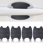 Sodcay 4 ADET Araba Karbon Fiber Deri Kapı Kolu Kapı Kasesi Filmi, Araba Kapı Kolu Boya Yüzey Çıkartması, Kapı Kolu Çizilmez Etiket, Çoğu Modele Uygun (Siyah)