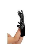 sodknow Kısa eldiven kadın saten eldiven bilek uzunluğu fantezi opera ziyafet 1920s parti düğün cadılar bayramı kostüm, Siyah, One size Fits Most