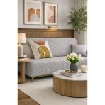 Sofa Cover Pelüş Kaymaz Tabanlı Koltuk Örtüsü 170X215 Cm Gri