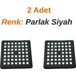 Sofdekor 2 Adet Paslanmaz Çelik Yer Süzgeci Izgarası 10X10 Uyumlu - Parlak Siyah