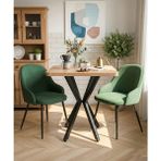 Sofex Mutfak Cafe Balkon Bahçe Restoran Yemek Masası 70X70 Metal Ayak 1.kalite (Kalınlaştırmalı) - Siyah - Çam - 70 X 70