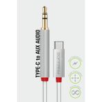 Soffany AC-295 3.5 mm Jack Aux To Type-C Ses Kablosu Beyaz