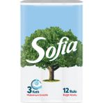 Sofia Kokusuz Kağıt Havlu 12'li 3 Katlı Yüksek Emicilik ile Temizlik İçin Uygun Rulo