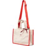 Sofist İstanbul Kırmızı & Ekru Kanvas Balat Tote Bag Ayarlanabilir Askılı Kadın El ve Omuz Çantası