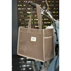 Sofist İstanbul Moyen Waxed Canvas Tote Bag Mumlu Kanvas Kadın Omuz Çantası - Kahverengi - Bej