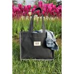 Sofist İstanbul Moyen Waxed Canvas Tote Bag Mumlu Kanvas Kadın Omuz Çantası - Siyah - Antrasit