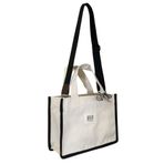 Sofist İstanbul Siyah & Ekru Kanvas Balat Tote Bag Ayarlanabilir Askılı Kadın El Ve Omuz Çantası