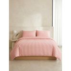 Sofline %100 Pamuk Çift Kişilik Nevresim Takımı, Çizgili Nevresim Takımı ( Lastikli Çarsaf) - Kırmızı - 200 x 220 cm