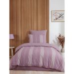 Sofline Bella Gold Natural Pamuklu Tek Kişilik Nevresim Takımı, Lastikli Çarşaflı Nevresim Takımı - Mor - 160 x 220 cm