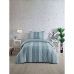 Sofline Bella Gold Natural Pamuklu Tek Kişilik Nevresim Takımı, Lastikli Çarşaflı Nevresim Takımı - Turkuaz - 160 x 220 cm