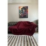Sofline Kadife Şönil Koltuk Örtüsü, Kaymaz Kanepe Örtüsü, Koltuk Şalı (180 x 220CM) - 180 x 220 cm - Kırmızı