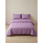 Sofline Pamuklu Çift Kişilik Nevresim Takımı, Sade Renk Nevresim Takımı ( Lastikli Çarşaf) - Mor - 200 x 230 cm