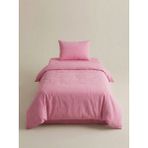 Sofline Pamuklu Tek Kişilik Nevresim Takımı, Sade Renk Nevresim Takımı ( Lastikli Çarşaf) - Pembe - 160 x 235 cm