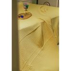 Sofline Premium%100 Pamuk Tek Kişilik Yazlık Pike, Yatak Örtüsü, Terletmez Kumaş (GÜNEŞ SARISI)(160X240CM)