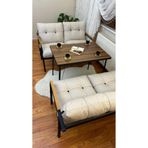 Sofmina Ahşap Detaylı Balkon Takımı 2+2 Kişilik * Modern Çay ve Kahve Köşesi Oturma Grubu Masa 60X90