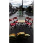 Sofmina Balkon Bahçe Mutfak Bistro Set Katlanır Masa-Sandalye Kırmızı