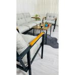 Sofmina Begonvil Balkon, Bahçe - Metal Kanepe Koltuk Takımı 3+1+1 + Sehpa Açık Gri