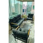 Sofmina Defne Balkon, Bahçe, Cafe - Metal Kanepe Koltuk Takımı - 3+1+1