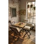 Sofmina Minderli Balkon Bahçe Mutfak Bistro Set Katlanır 4+1 Masa-Sandalye Bej