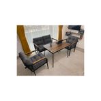 Sofmina Satürn Metal Bahçe Koltuk Takımı 2+1+1 Masalı Balkon Teras Cafe Oturma Grubu