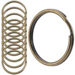 SOFPLATE 1 kutu 60 adet düz bölünmüş anahtar halkaları antika bronz anahtarlık halkaları Metal 1 inç yuvarlak yuvarlak demir açık çift döngü anahtarlıklar klipler ev araba anahtarları anahtarlıklar el