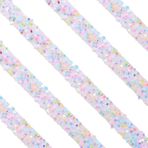 SOFPLATE 5,5 Metre Pullu Şerit Trim Kendinden Yapışkanlı Yapay Elmas Bant Makara ile 1,2 cm Genişliğinde Renkli Bling Kristal Elmas Reçine Yıldız Yuvarlak Sticker Rulo Kendin Yap Giysiler Kemer Kostüm