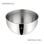Sofram 22 Cm Çelik Kase 3,50 Litre Gri