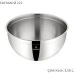 Sofram 22 Cm Çelik Kase 3,50 Litre