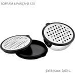 Sofram 4 Parça 12 cm Rendeli Saklama Kabı - 0,6 ml - Siyah - Gümüş