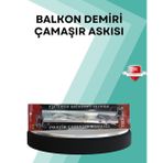 SOFRİVA Kare Küpeşte Uyumlu Balkon Çamaşır Askısı 25x60 cm Beyaz Pratik - RFIOVS5224-6629