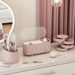 Soft 3 Adet Makyaj Kozmetik Takı Aksesuar Mücevher Makyaj Fırça Düzenleyici Çok Amaçlı Banyo Mutfak Ofis Masa Organizer Seti (Rose Gold)