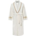 Soft Cotton Mondrian Şalyaka Bornoz Ekru