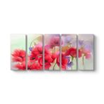 Soft Gelincikler Tablosu 162 x 70-5 Parçalı