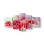 Soft Gelincikler Tablosu 182 x 90-5 Parçalı