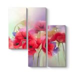 Soft Gelincikler Tablosu 96 x 100-3 Parçalı