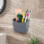 Soft Hom Yapışkan Bantlı Diş Fırçalık Organizer - Gri