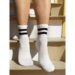 Soft Kepi Siyah Kolej Çorap Unisex 4lü - Beyaz - 36 - 42