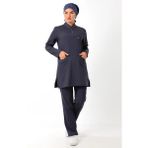 Soft Likralı Tesettür Forma Takım Iki Çıtçıt - 6417 Füme