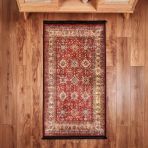 Soft Line Afgan Desenli Halı - Kırmızı - 80X150 Cm