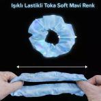 Soft Mavi Renk LED Işıklı Lastikli Saç Tokası