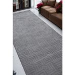 Soft Nest Merinos Frigya Gri Kaymaz Tabanlı Kesme Kabartmalı Salon Koridor Mutfak Halı - 80 x 375 cm