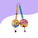 Soft Renkli Çıngıraklı Kuş Top Oyuncak 7Cm 2'Li