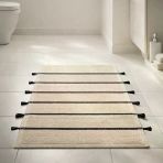 Soft Rigel Banyo Paspası - Ekru / Siyah - 60X100 Cm