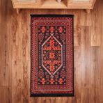 Soft Ruby Afgan Desenli Halı - Kırmızı - 80X150 Cm