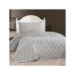 Soft RubyYatak Örtüsü Seti Jakarlı Şönil Kumaş 180x240 Krem, Cappuccino, Gri, Füme Tek Kişilik (Gri)